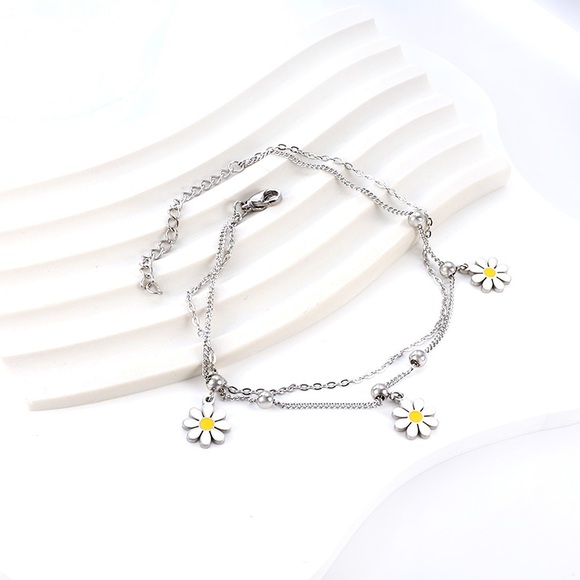 Daisy Stainless Steel Anklet - Picture 3 of 5